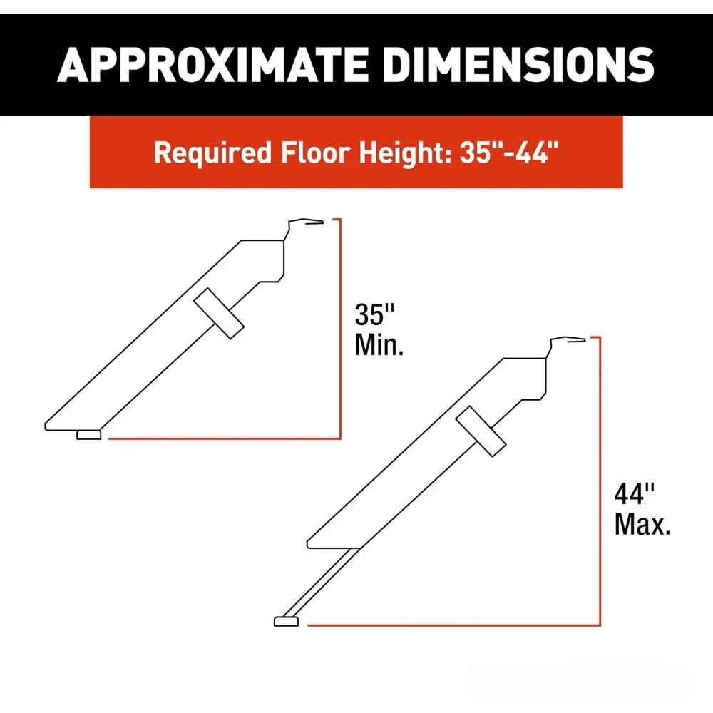 Solid Step 26 "Quad Manual RV Step Assembly, 8" Rise, อลูมิเนียมและเหล็ก, ขั้นตอนกันลื่น, ขาปรับได้, ไม่เด้ง, ท่องเที่ยว