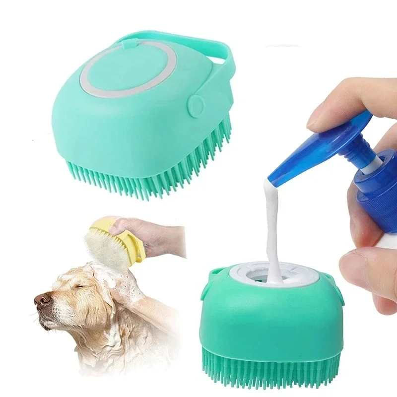 Bathroom Puppy Big Dog Cat Bath Massage Gloves Brush Soft Safety Silicone Pet Accessories for Dogs Cats Tools Mascotas Products