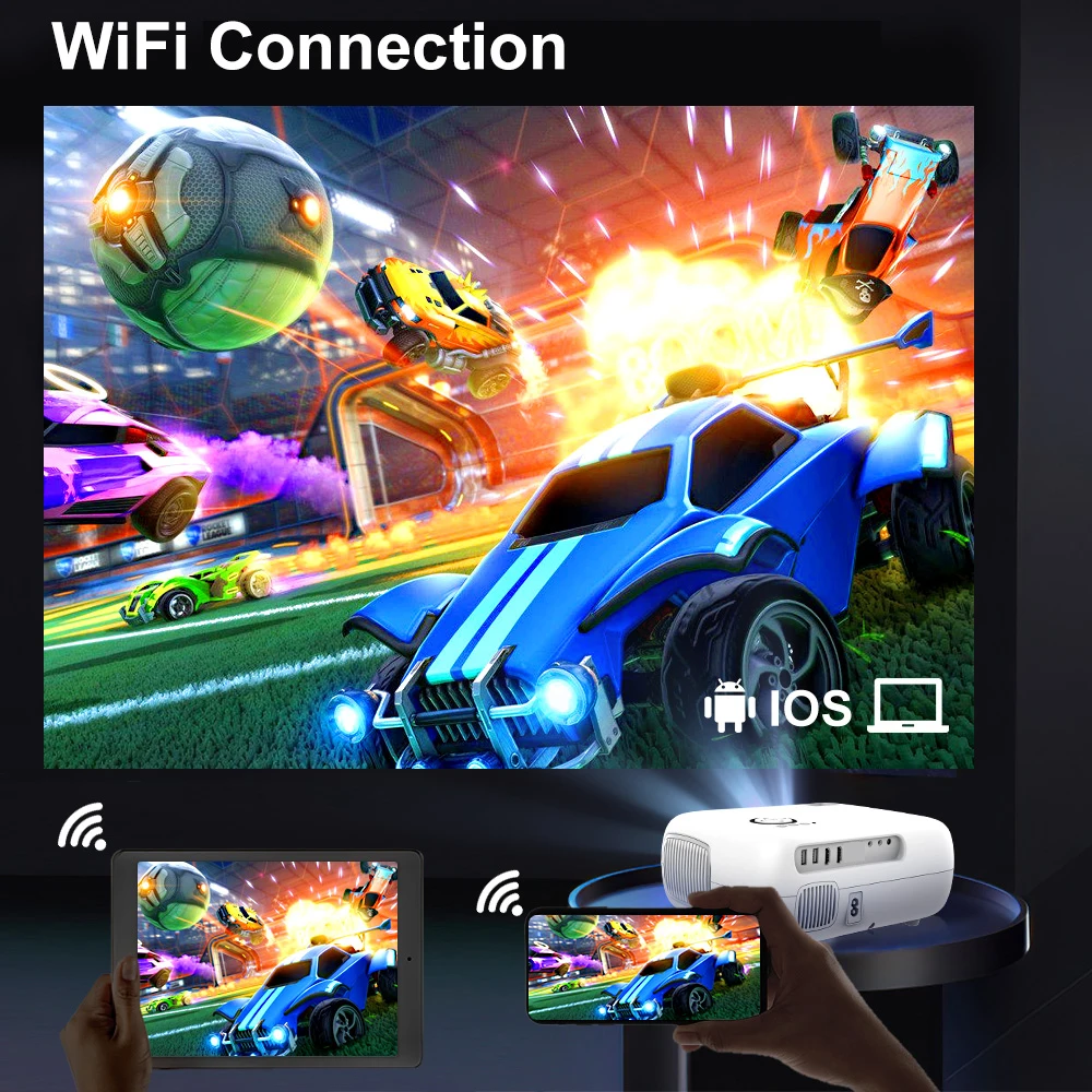 Progaga PG500 Proiettore portatile Proiettore reale 1080P Full HD 200 pollici 6000 lumen Supporto Wifi Proiettore domestico 2K 4K Proiettore