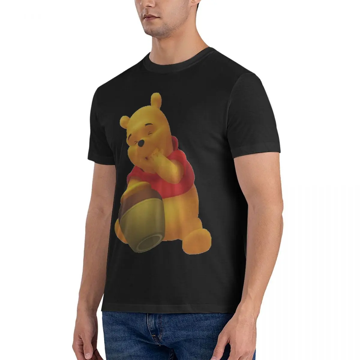 Men's T-Shirts Anuncios And Piglet Leisure Cotton Tee Shirt Short Sleeve Disney Winnie The Pooh T Shirt Round Collar Clothing