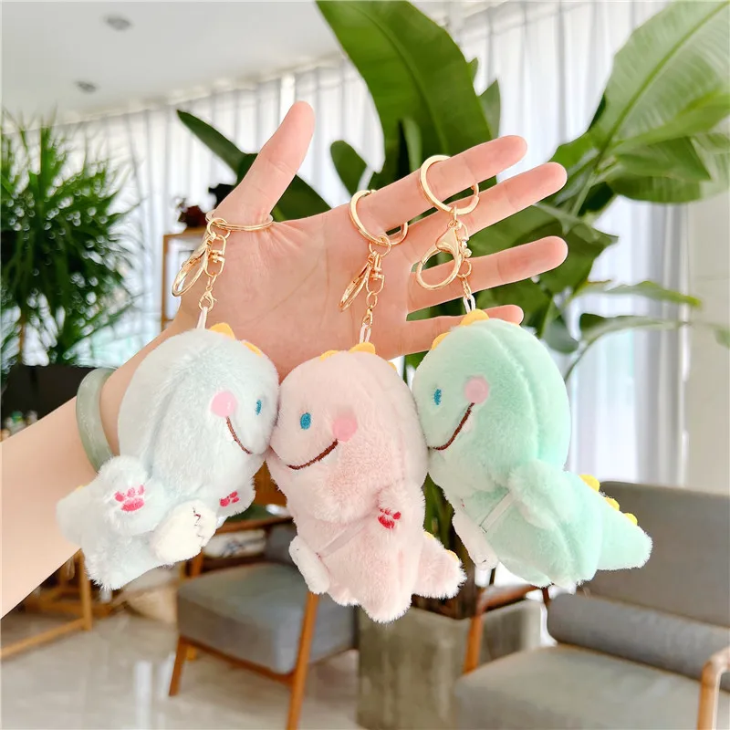 Cute Plush Cartoon Small Dinosaur Tyrannosaurus Rex Decoration Pendant Accessories Doll Keychain Soft Birthday Fashion Gift