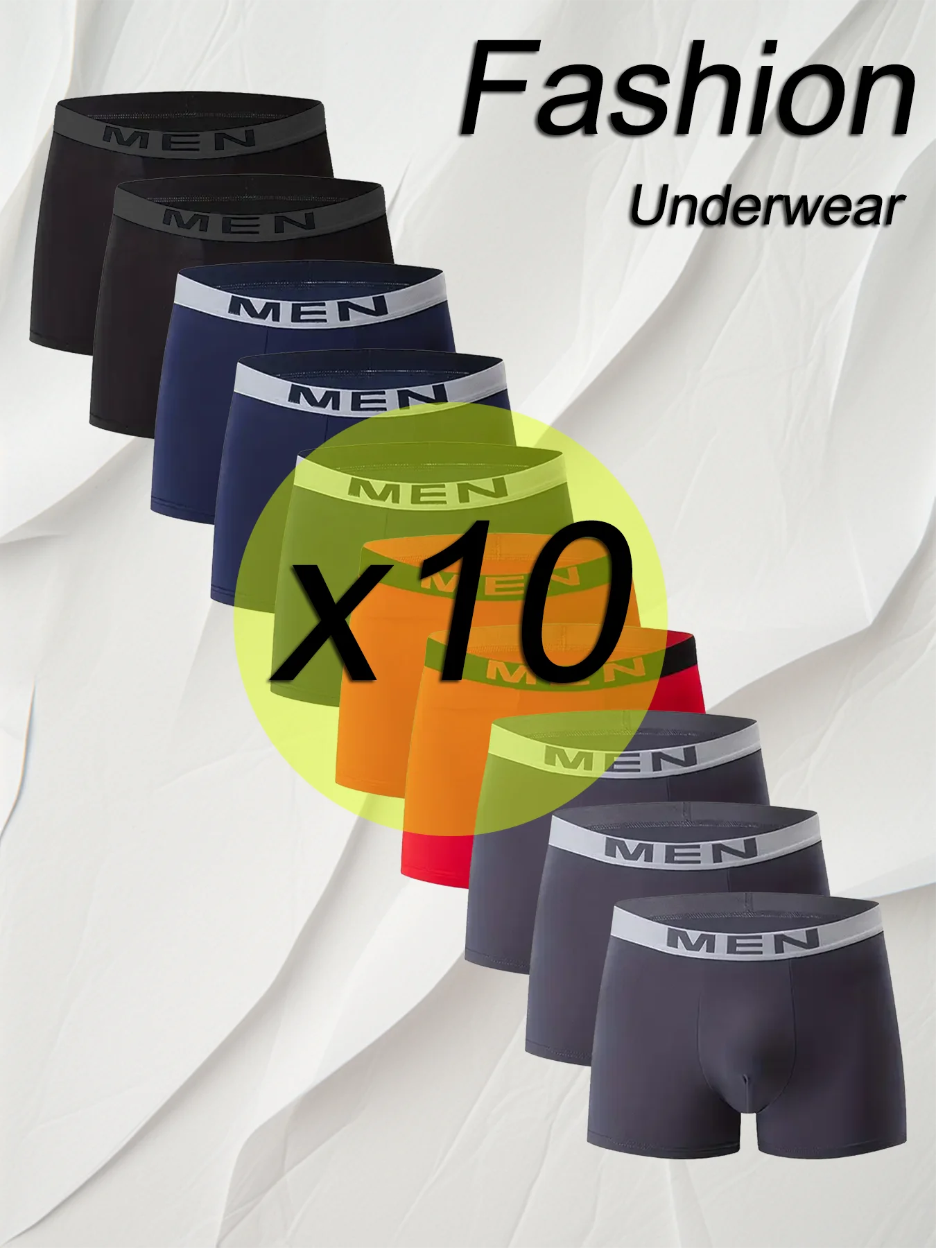 

Набор из 10 предметов: мужские модные повседневные спортивные шорты-боксеры, удобное, дышащее, персонализированное мужское нижнее белье