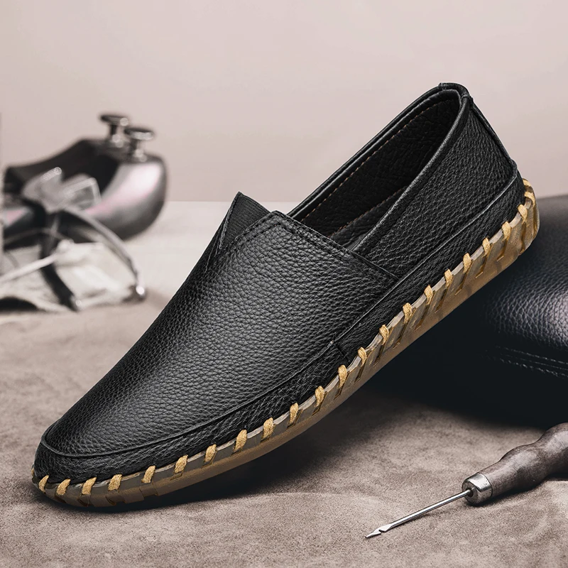 

Men Loafers handmade sewing Slip on Casual Shoes for Men Walking Sneakers outdoor Luxury Brand Male Business Shoes men Footwear