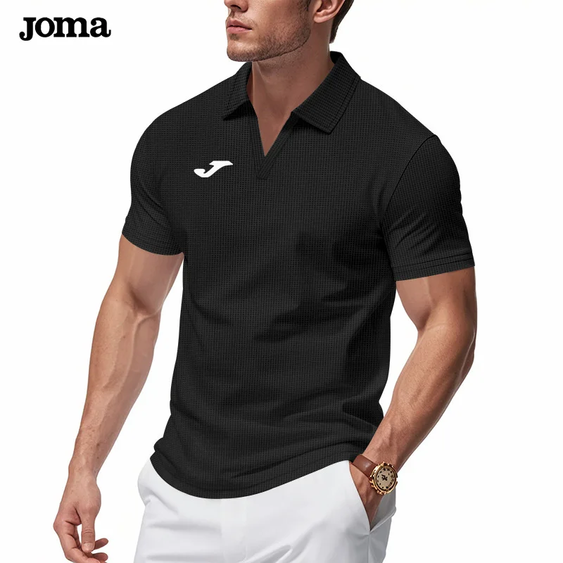Polo de Golf Joma Nuevo de Verano para Hombre, Color Sólido Premium, con Cuello, Tejido Transpirable, Estilo Casual y Social, Camiseta Polo Masculina con Textura Waffle
