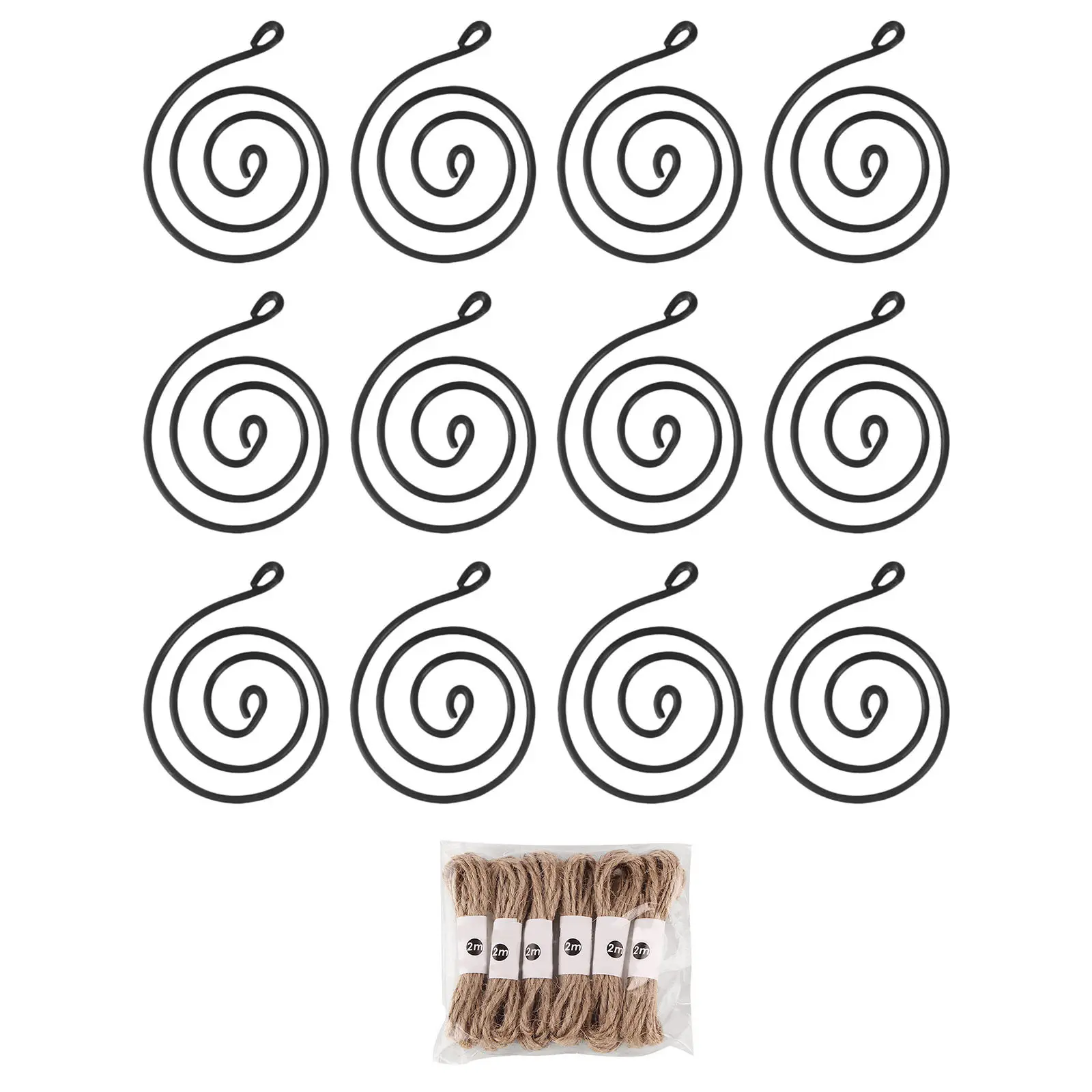 12Set Spiral Metal Air Plant Holders Adjustable Rings Soilless Display Container Hanging Tillandsia Hanger Air Plant Display