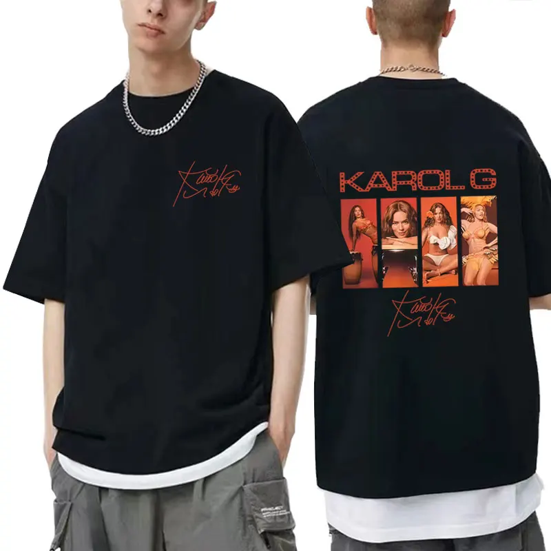 

Hot Singer Karol G Tropicoqueta 2025 Album Cover T Shirt Men Women Clothing Fashion Oversized Streetwear Male Vintage T-shirts