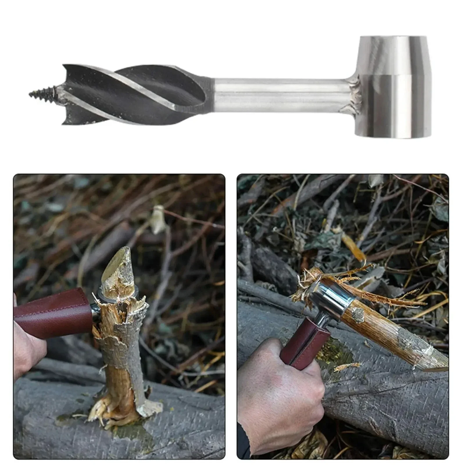 Wiertła ślimakowe Outdoor Survival Punch Tool Camping Bushcraft Ręczny klucz do wykonywania otworów Wiertło do drewna Rdzeń Obróbka drewna