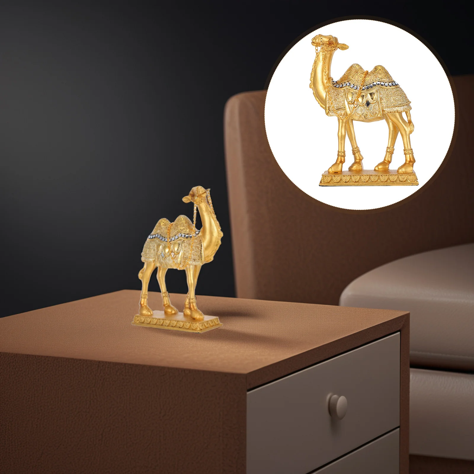

Resin Camel Middle Eastern Style Statue Standing Desert Animal Home Office Desk Decor Intricate Lifelike Resin Sculpture