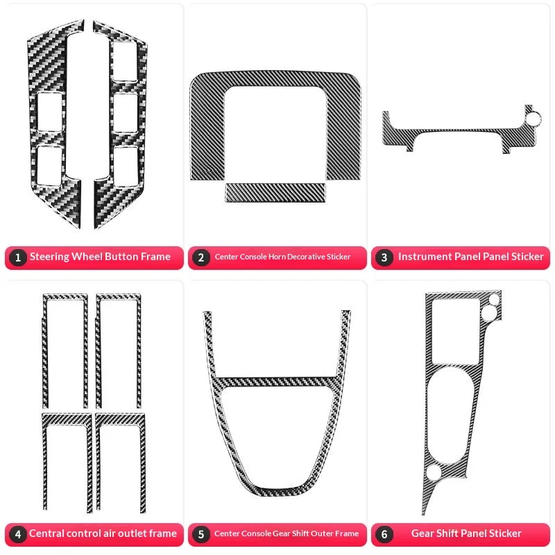 

For Land Rover Freelander 2 2007-2012 Carbon Fiber Interior Trim Steering Wheel AC Vent Cover Upgrade