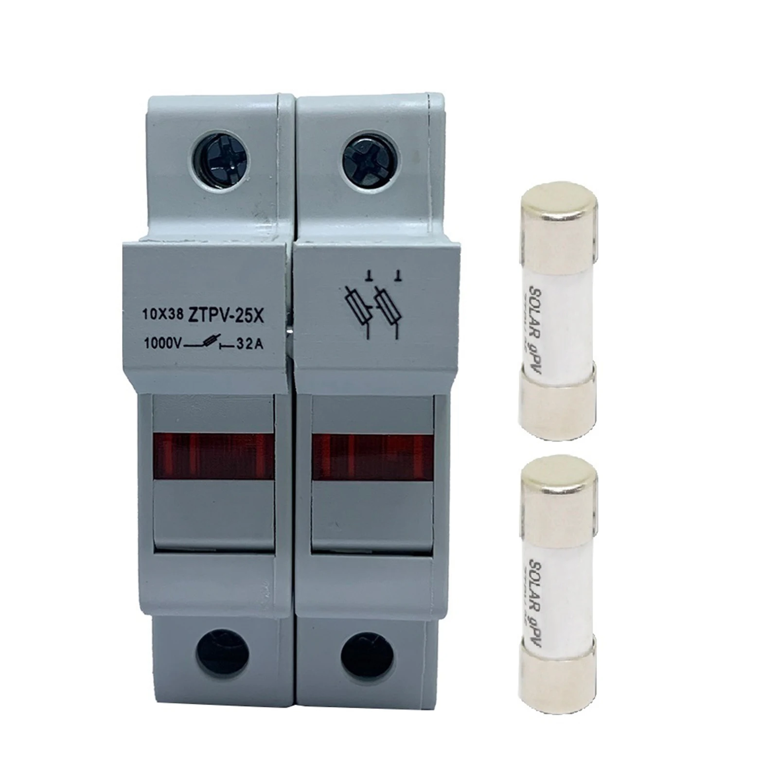 Safe 2P For Solar PV Fuse 1000V DC 10x38mm PV Fuse with LED Fuse Holder Protects For Solar System from Electrical Surges
