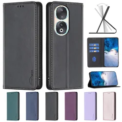For Honor 90 REA-NX9 Case Luxury Flip Magnetic Phone Case on For Funda Huawei Honor 90 Lite Honor90 Pro Leather Card Cover Coque