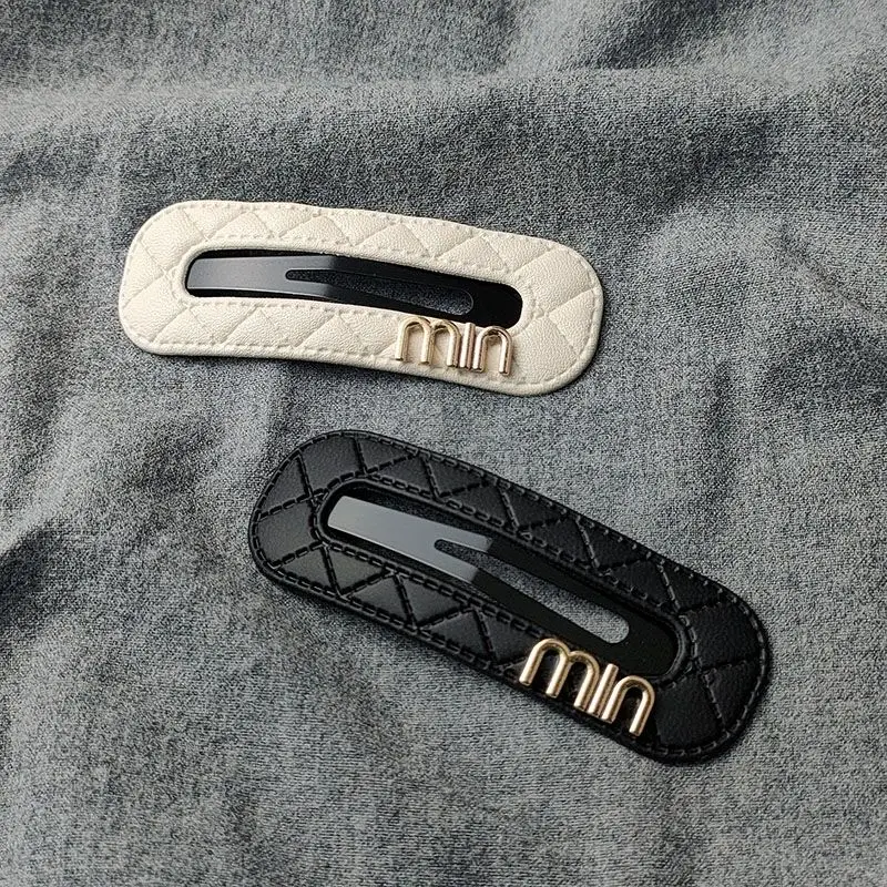 فاخر Y2K أفضل بائع مستطيلة مبطن رسالة مشبك شعر للانفجارات الجانبية ، الحد الأدنى أنيقة التمساح كليب 1/2 قطعة 2025 عصري #4