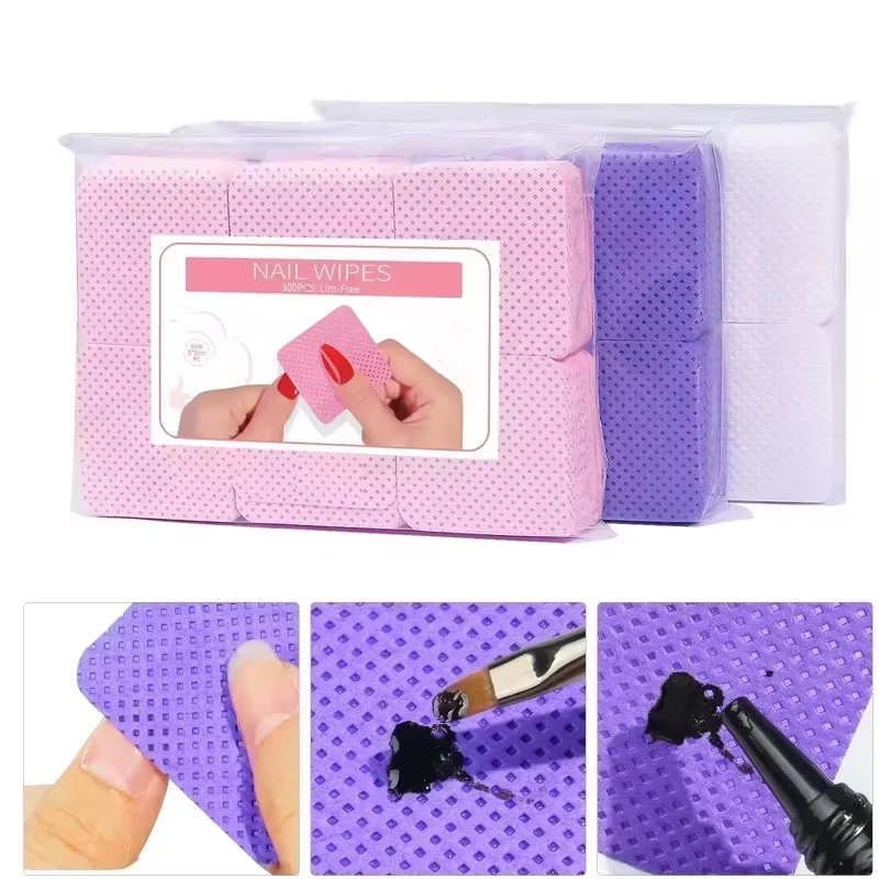 100-540Pcs Lint Free Nail Wipes Gel Nail Polish Remover Napkin Cotton Wipes Paper Pad UV Gel Dust Cleaner Manicure Nail Tools