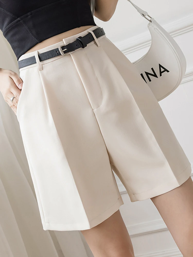 

2024 Fashion Women Summer New High Waist Suit Shorts Female Casual Oversize Loose Shorts Ladies Solid Color Short Pants L207