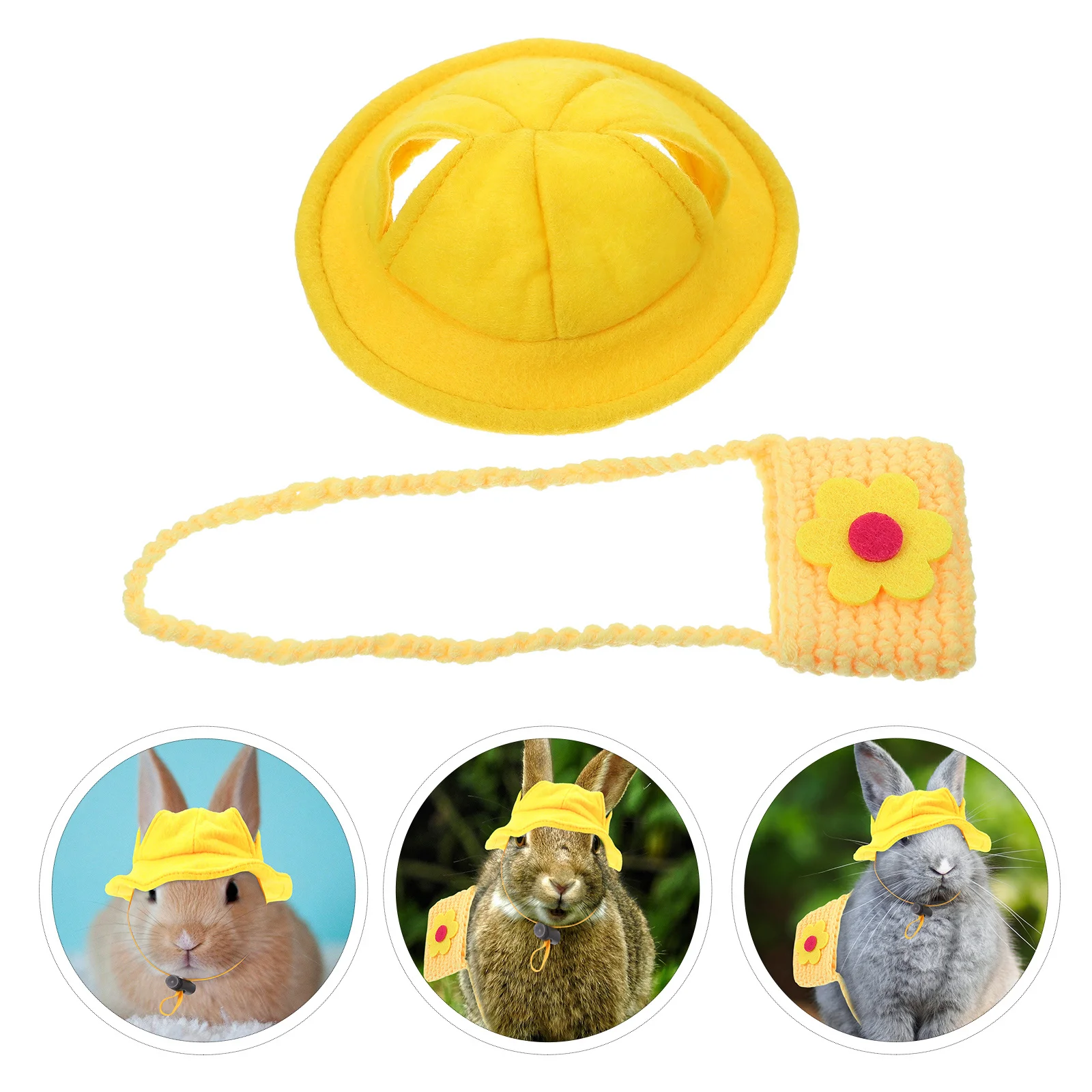 

1Set Decorative Bunny Hat and Bag Pet Rabbit Costume Accessory for Birthday Festivals Halloween Christmas Photo Shoots
