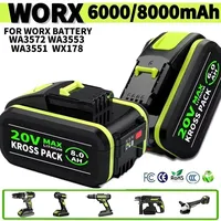 6.0Ah For WORX 20V high-capacity Lithium-ion Battery WA3551 WA3551.1 WA3553 WA3641 WX373 WX390 Rechargeable Battery Tool