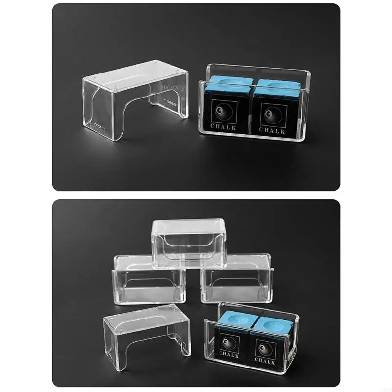 P9FC Billiardt Chalk Storage Box Acrylic Billiard Chalk Powder Box phiniard ملحق