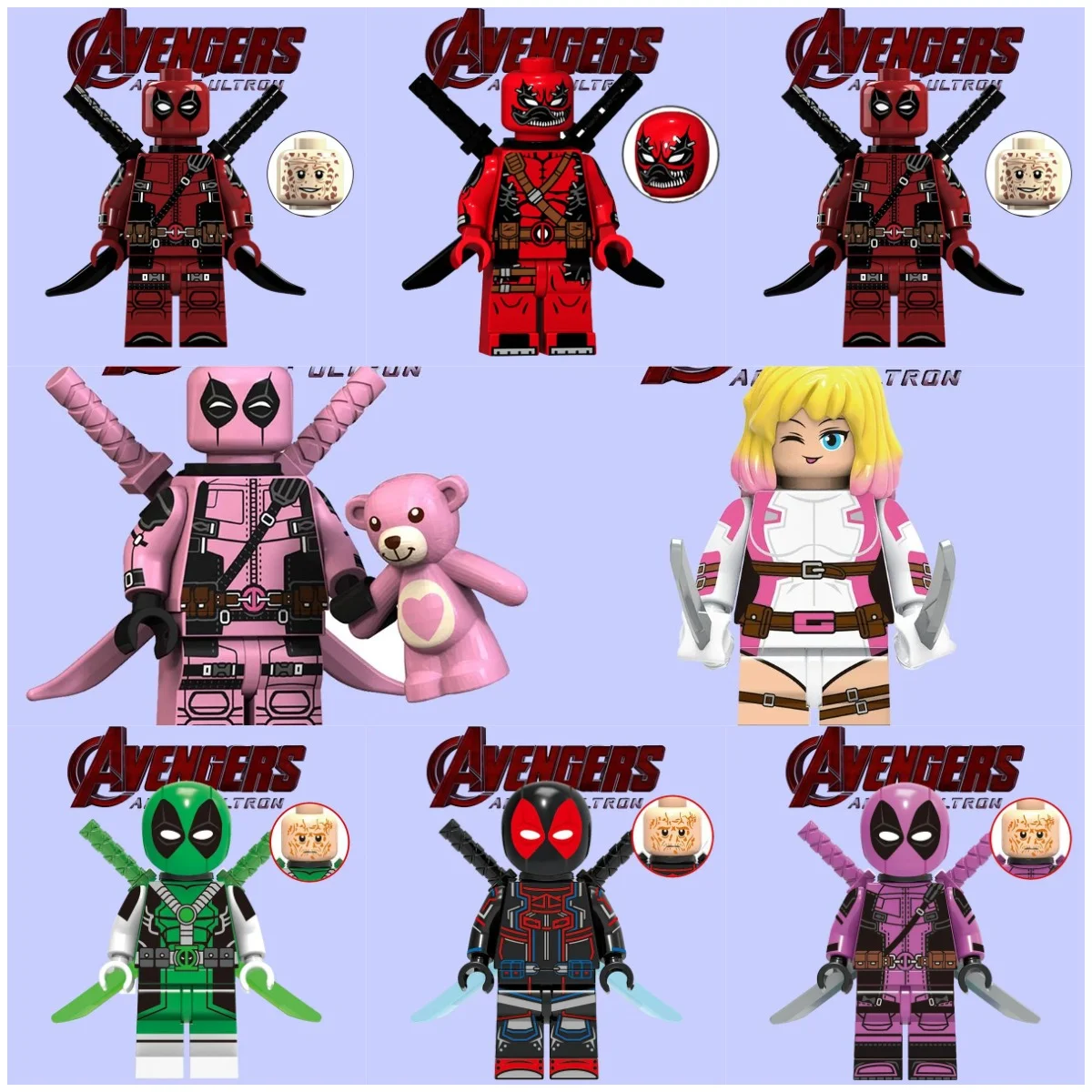 The Avengers Movie Figure 5cm New Deadpool Peripheral Model Assembling Building Blocks Desktop Decoration Ornaments Gifts Toys