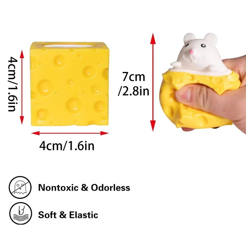 Pop Up Funny Mouse And Cheese Block Squeeze Anti Stress Toy Hide And Seek Figures Stress Relief Fidget Toys For Kids Adults