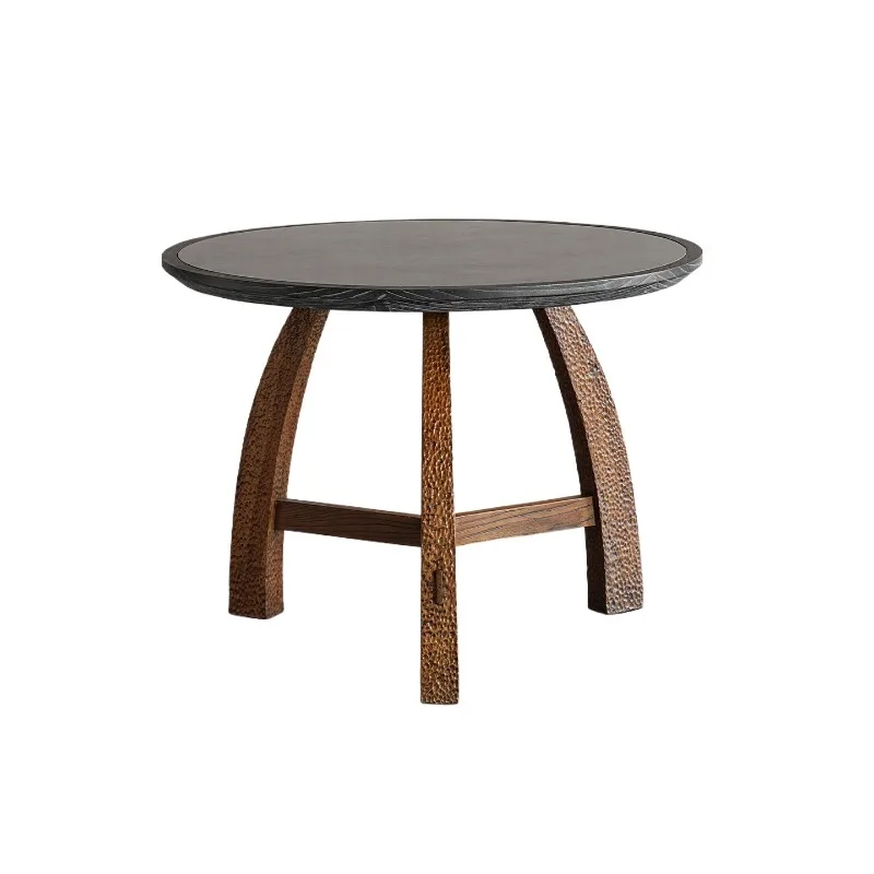 Wabi Sand Wind Celestine Solid Wood Relief Dining Table, Retro Designer Furniture Homestay