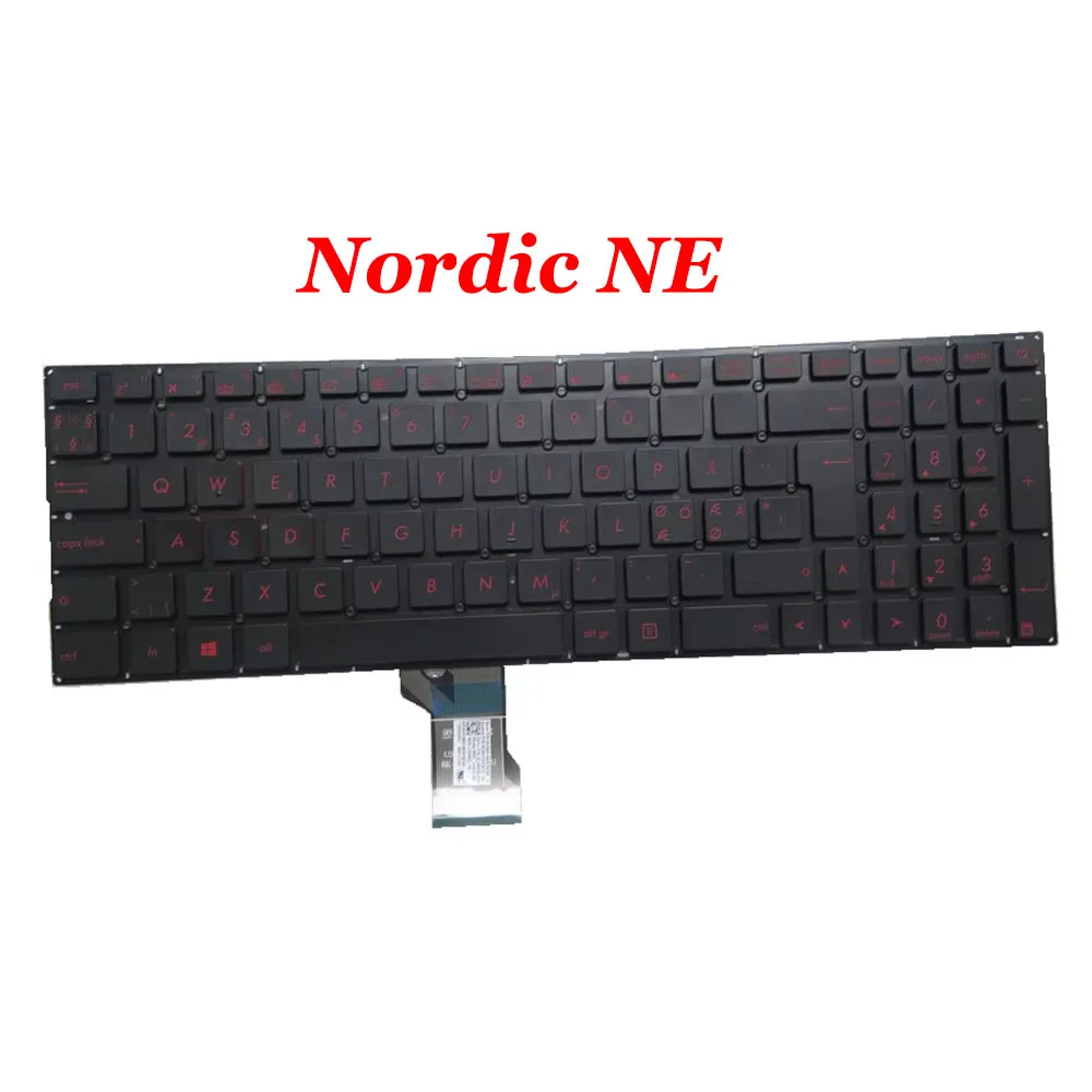 

Клавиатура для ноутбука ASUS N501 N501JW N501VW UX501 UX501JW UX501VW черная без рамки Nordic NE
