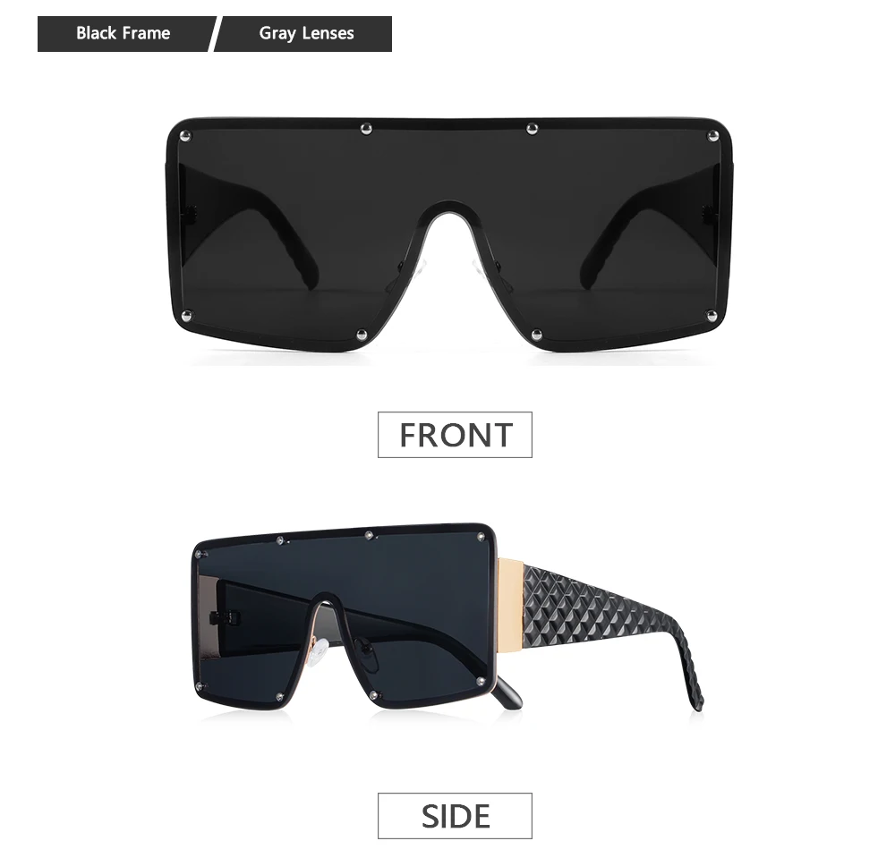 CRIXALIS Damen-Sonnenbrille mit großem Rahmen, quadratisch, Y2K-Marke, Vintage-Sonnenbrille, Schildbrille, UV400-Schutz, Sonnenbrille für Damen – Detail 8