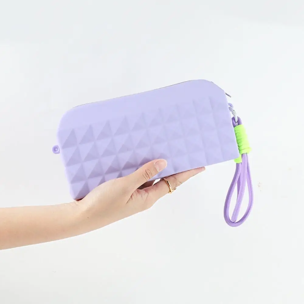 

New Silicone Cosmetic Bag Multifunction Zipper Storage Pouch Waterproof with Lanyard Phone Bag Handbag
