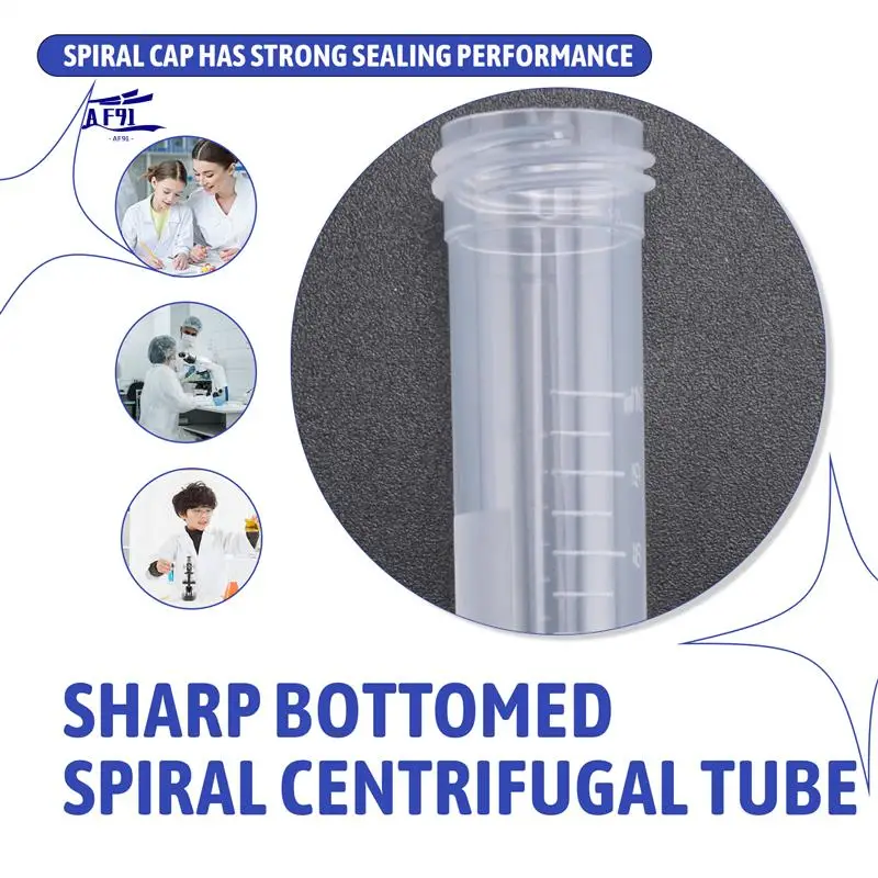 

AF91-100Pcs 10Ml Multifunctional Plastic Bottle Transparent Tube Sample Storage Container Experimental Centrifuge Tube