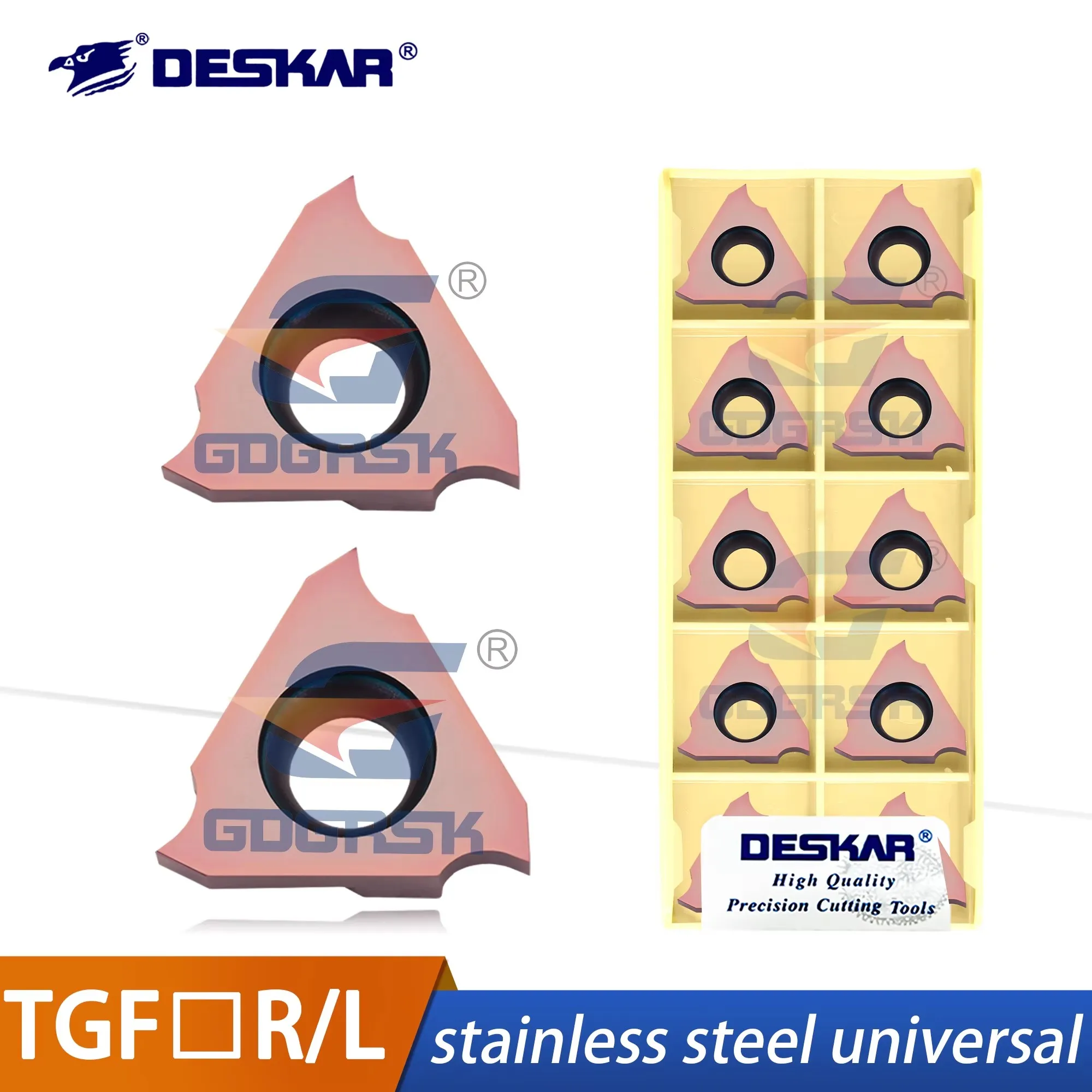 DESKAR Numerical Control Vertical Mounted Card Spring Shallow Groove Blade TGF32R/L100-300 LF6018 For Stainless Steel Processing