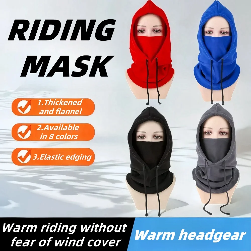 Outdoor-Radsport-Haubenmaske, warme und temperaturhaltende, warme Fleece-Maske für Ski, vergrößerte Fleece-Maske