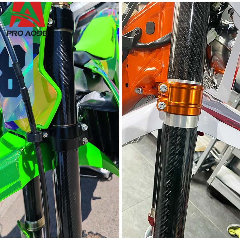 160 مللي متر-270 مللي متر ألياف الكربون الجبهة شوكة الحرس التفاف غطاء ل KTM كاواساكي سوزوكي هوندا ياماها Husqvarna سور رون بيتا العالمي أجزاء