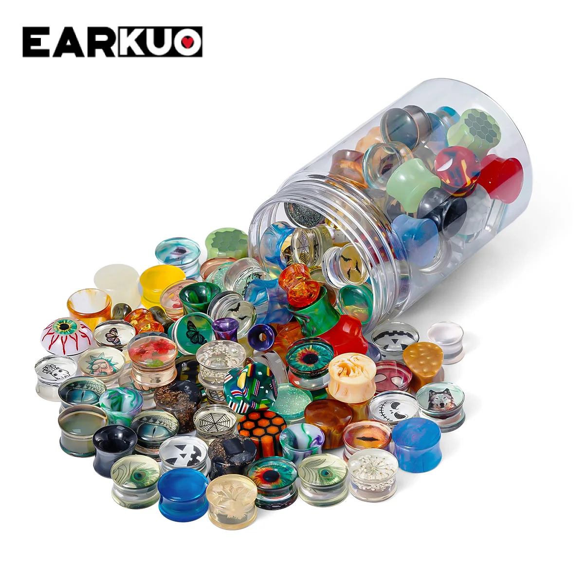 

Hypoallergenic Acrylic Ear Plugs Tunnels Set 5 & 10 Pairs Mixed Designs Ear Gauges Stretcher for Body Piercing Jewelry