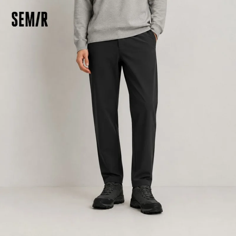 Semir Casual Pants Men 2024 New Winter Solid Color Tapered Pants Heating Easy to Manage Soft and Comfortable Long Pants.
