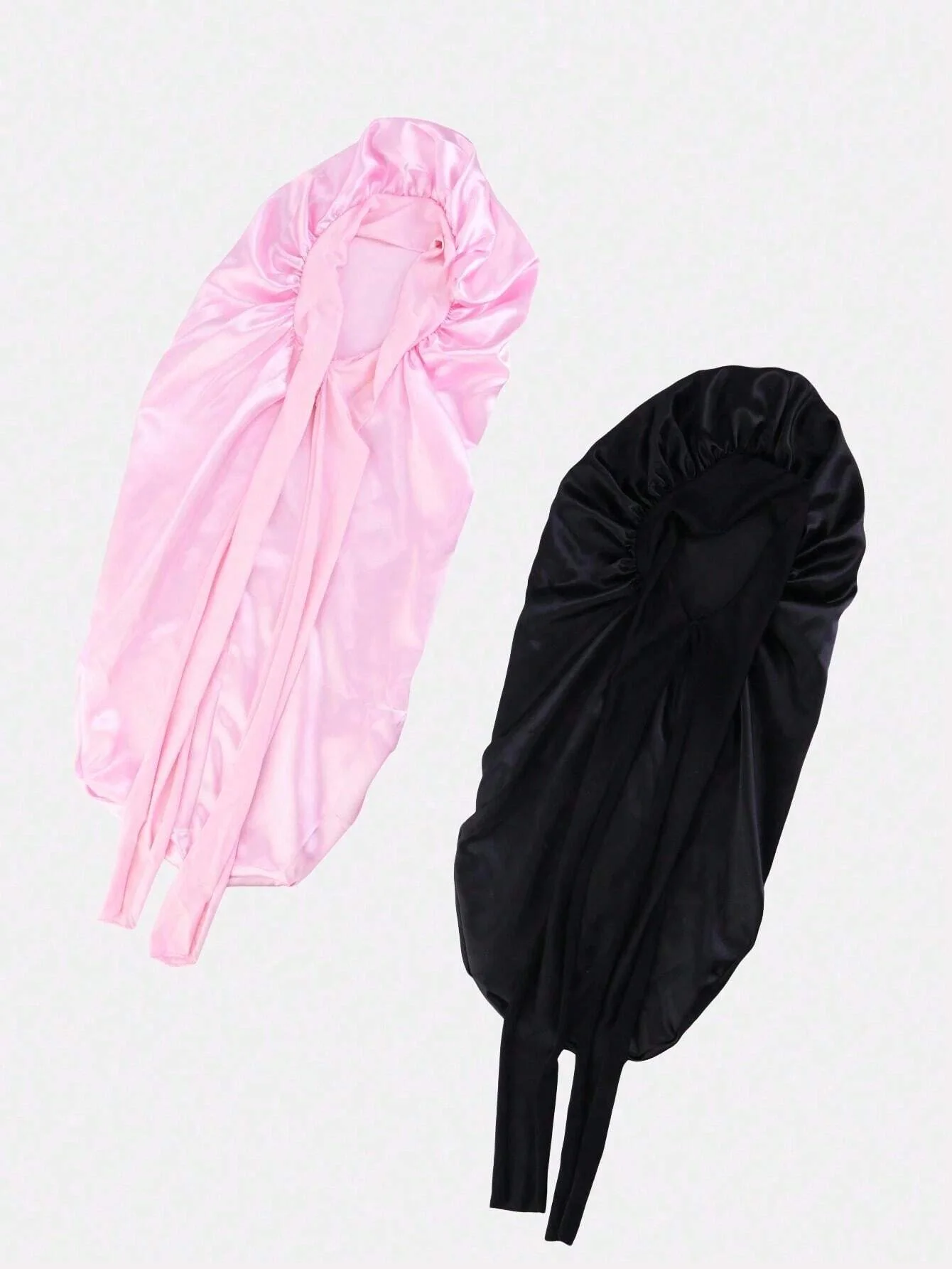 1/3pc Long Satin Wide Brim Nightcap Silky Bonnet Hair Wrap Sleeping Sleep Cap With Elastic Soft Band Styling Cap Hair Wrapping