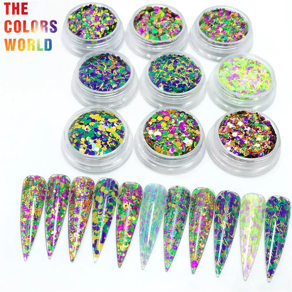 TCT-366 Mardi Gras Carnival Mix Nail Glitter Nail Art Decoration Resin Art Tumblers Craft Accessoires Festival Party fornitore