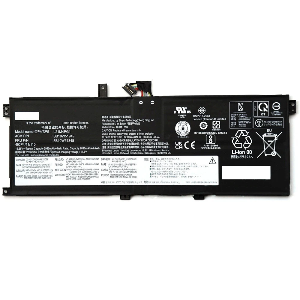 Imagem -03 - Original Genuíno L21l4pg1 15.36v 46wh Bateria do Portátil para Lenovo Thinkpad L13 Yoga Gen Amd 21bb002 Mmx L21c4pg1 L21d4pg1 Novo