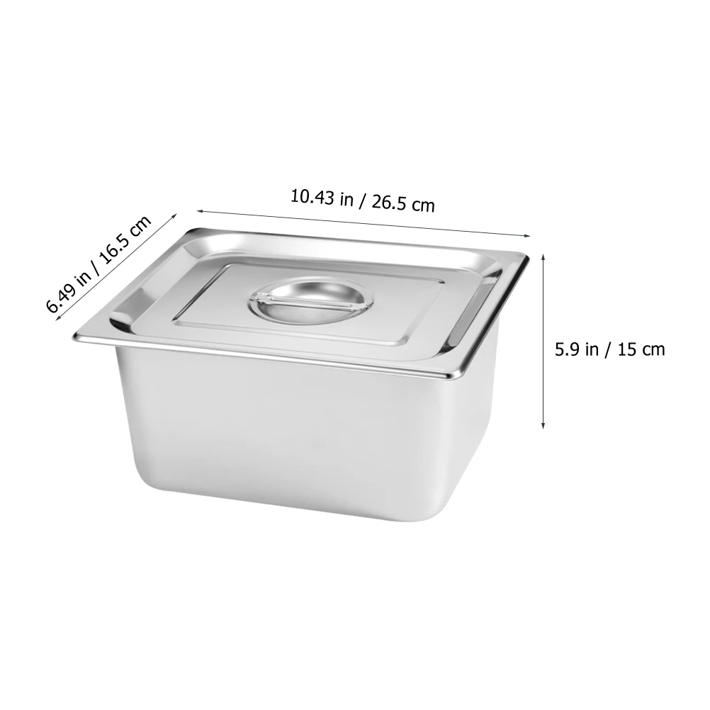 Rectangle Stainless Steel Buffet Pan Food Container With Lid Tray Catering Lunch Box Kitchen Dining Bar Accessories Canteen