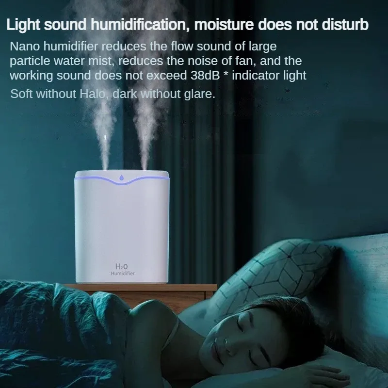Xiaomi 2000ML USB Air Humidifier Double Spray Port Essential Oil Aromatherapy Humificador Cool Mist Maker Fogger Purify for Home