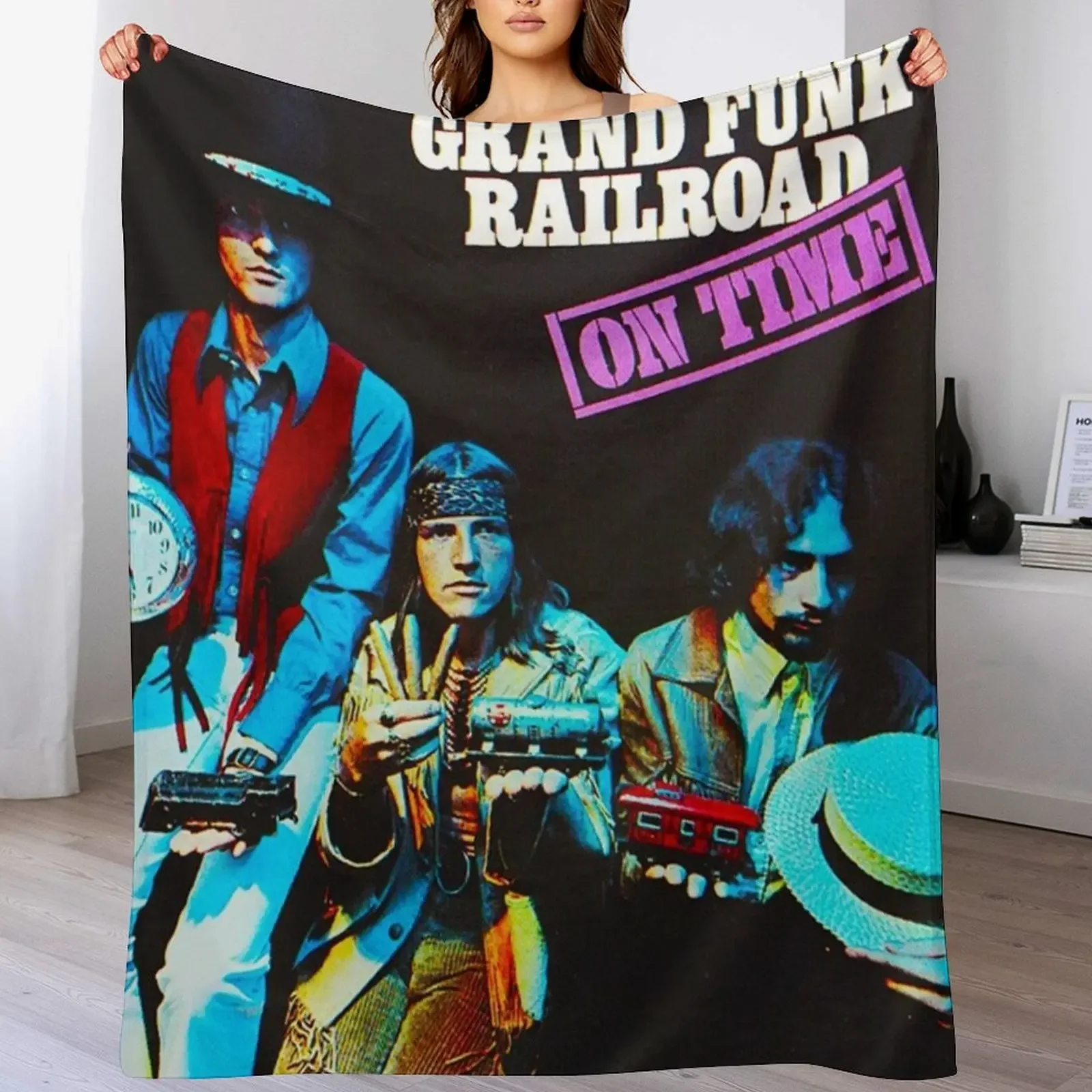

Grand Funk Railroad - On Time. Throw Blanket Flannel Fabric Retros blankets and throws Hair Blankets