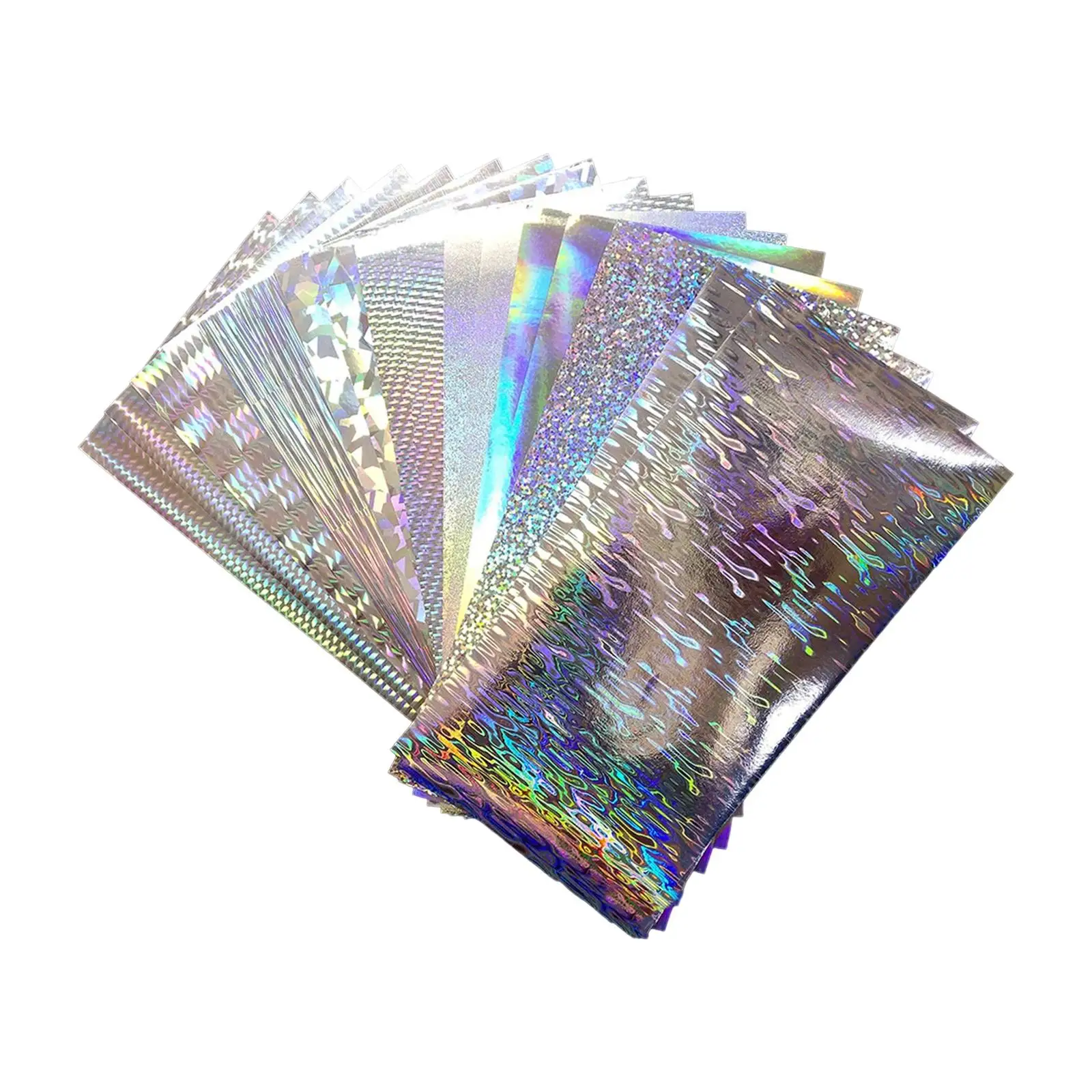 18 Pieces Fish Scales Stickers Flasher Self-Adhesive Labels Holographic Tape