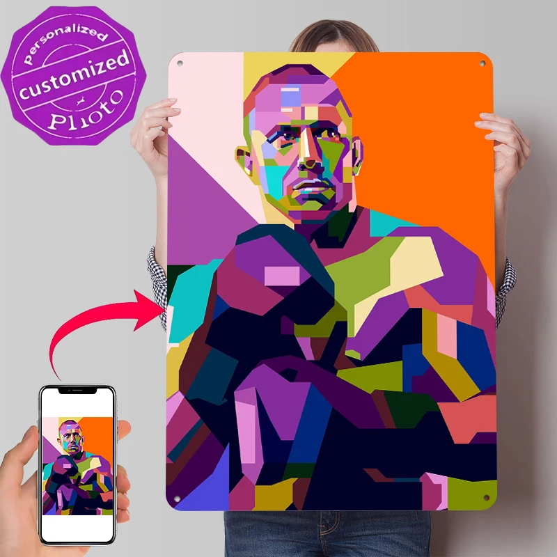 Georges StPierre in Wpap Tinplate Poster Customized Wall Art Retro Vintage Metal Signs for Fans Room Decorations Man Desk Decor