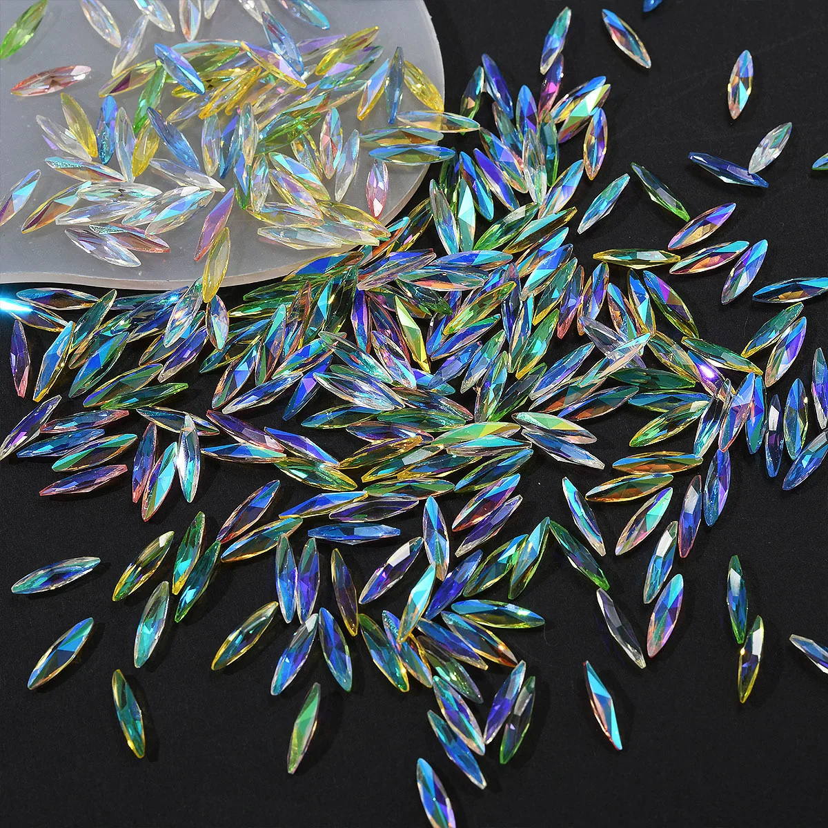 

50/100 шт., волшебные радужные конфеты для дизайна ногтей, имитация бриллианта, маленькое свежее украшение для ногтей, чехол для телефона «сделай сам», шпилька, аксессуар с бриллиантами