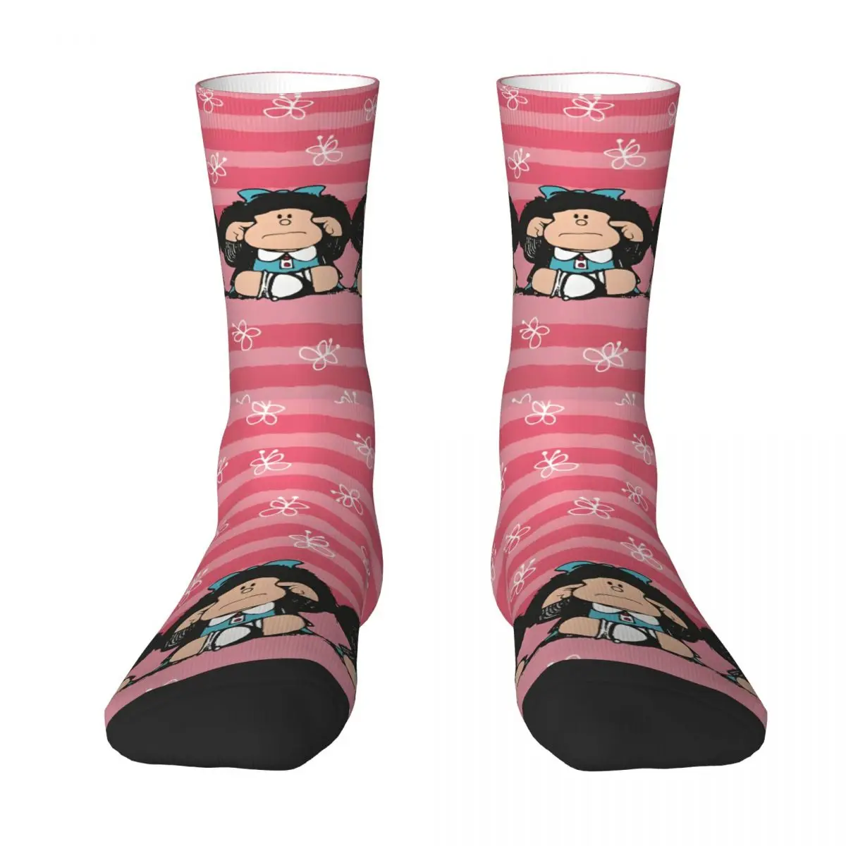 Pink Mafalda Unisex Sock Funny Socks Men 3D Printed Casual Crazy Socks