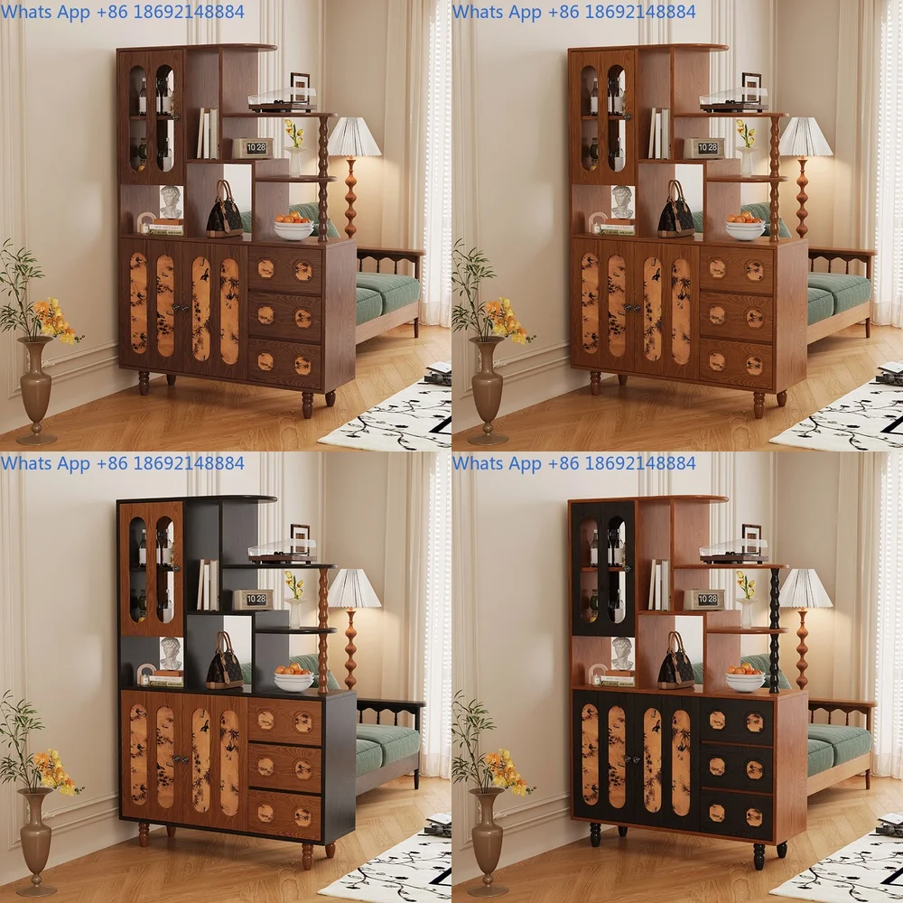 

Vintage Solid Wood Entryway Cabinet French Style Living Room Storage Cabinet with Drawer