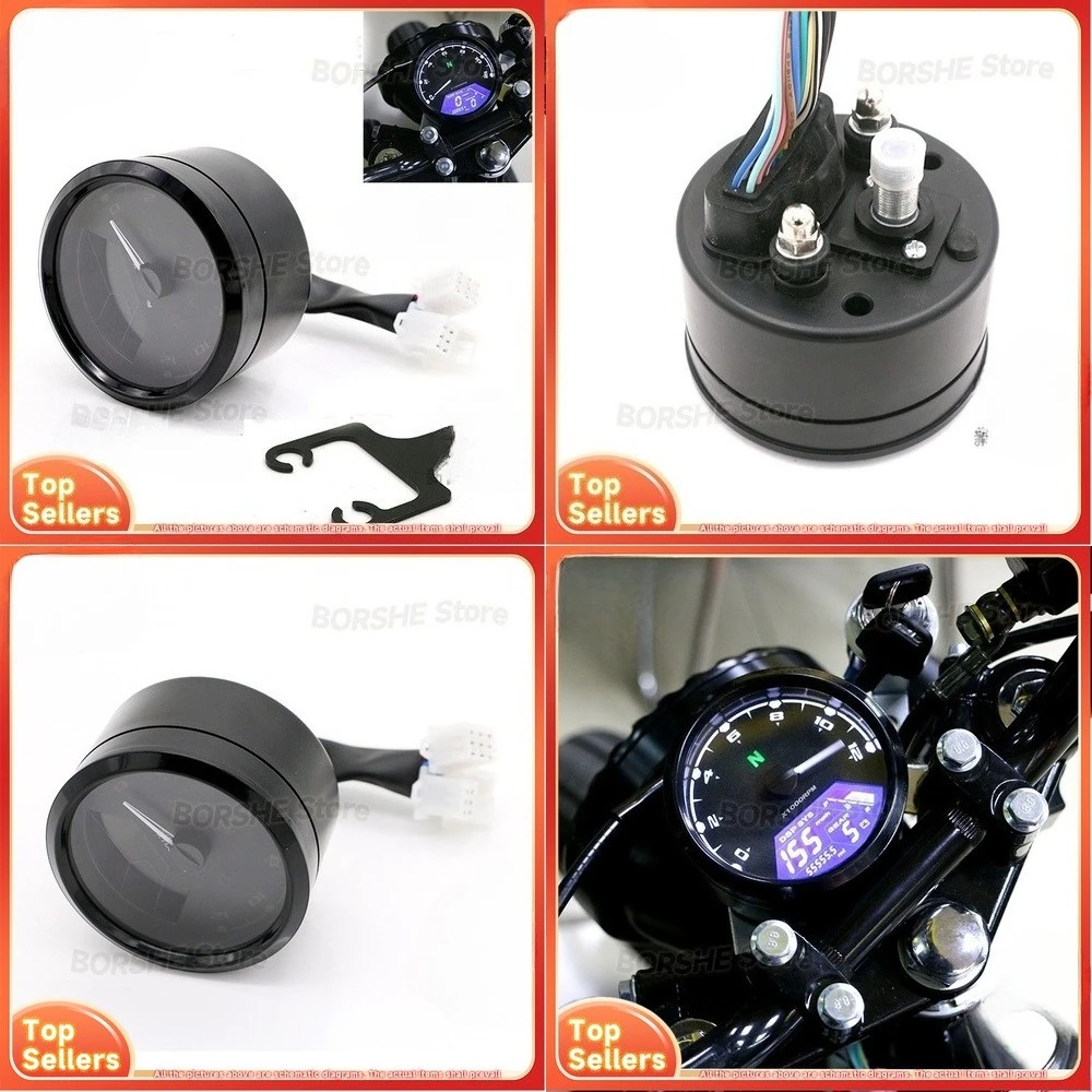 

2026 Motorcycle Dashboard Upgrade Kit with LCD Display Speedometer Odometer Tachometer Fuel Gauge Suitable for Universal Models