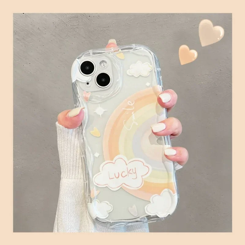 Clear Flower Soft Case For Realme C53 C67 C55 C65 C63 C51 C35 C33 C21Y C25Y C30 C21 C20 8 12 Pro Plus 5G Wavy Curved Edge Cover