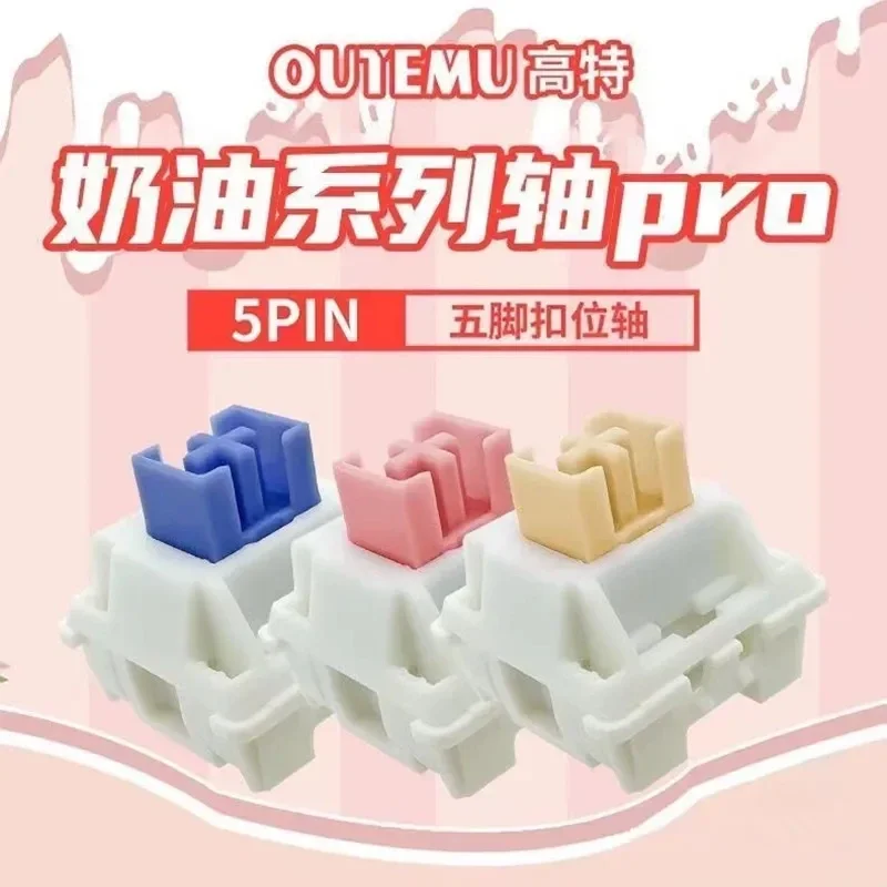 Outemu Switches Lubed Mechanical Keyboard Switch 5Pin Silent Tactile Linear Cream Blue Pink Yellow Custom Gaming RGB MX Switches