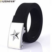 TUSHI New Metal Automatic Buckle Nylon Tactical Belts For Men Adjustable Trousers Waistband Outdoor 3.8cm Sports Belt Quick Dry