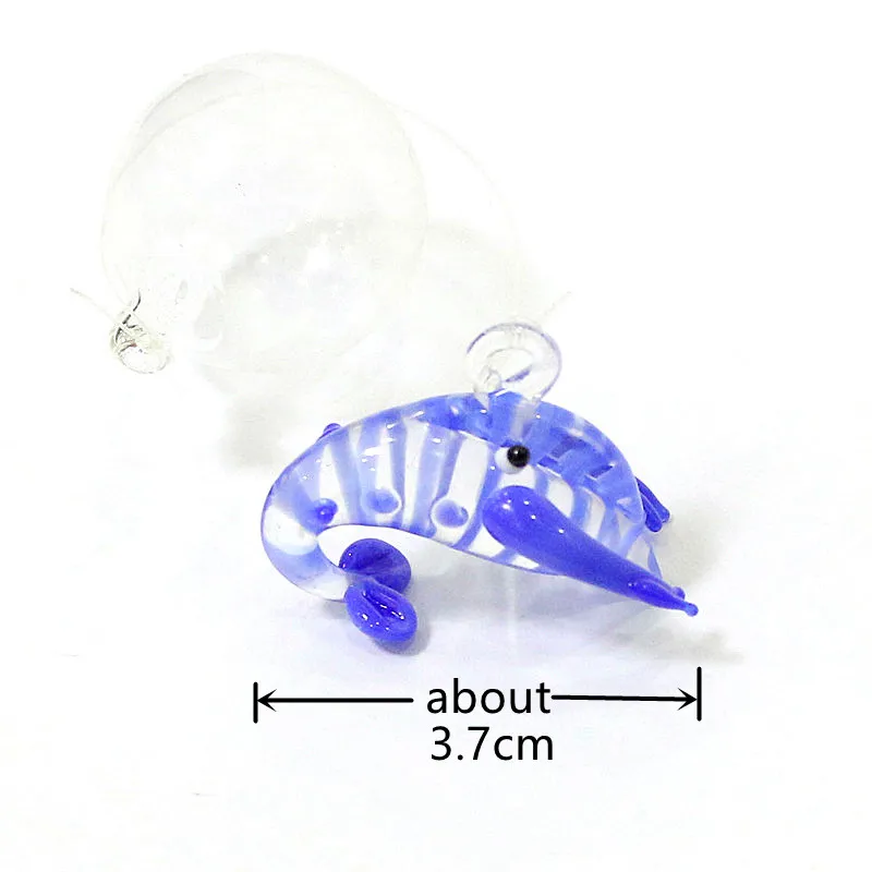 Floating Glass Red Lobster Mini Figurine Pendant Cute Charms Crayfish Prawn Shrimp Tiny Statue Ornaments Aquarium Decor Supplies