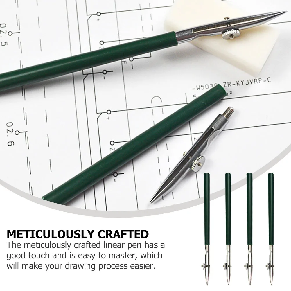 

4Pcs Art Ruling Pen Set with Adjustable Alloy Nib Ideal for Straight Line Drawing Masking Fluid Application and Technical